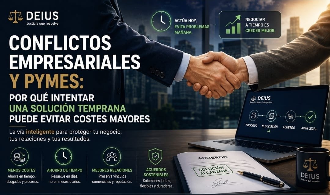 Infografía sobre conflictos empresariales y pymes: solución temprana para evitar costes mayores