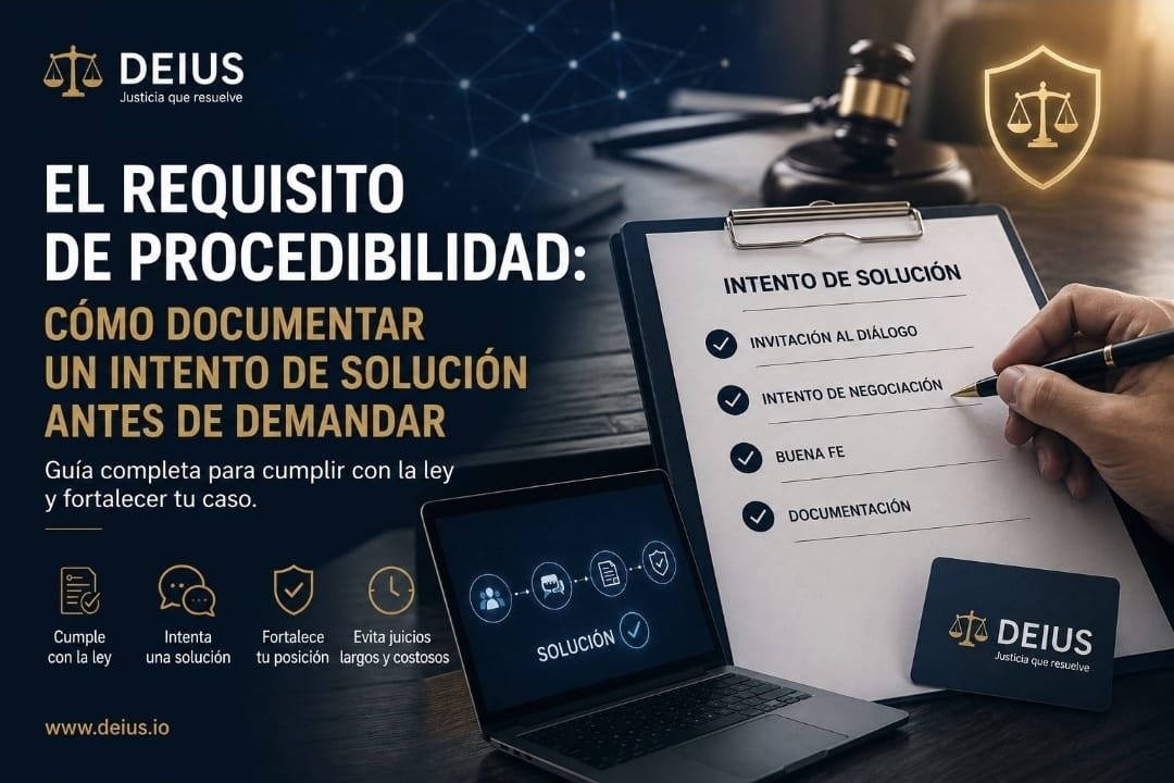 Infografía sobre el requisito de procedibilidad: cómo documentar un intento de solución antes de demandar